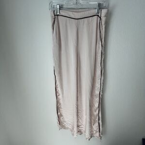 Anthropologie Pajama Pants Slit Sides Sz S Silky Pink Femenine Delicate Cute